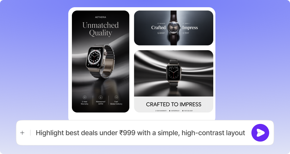 User interface showing an AI image editor with prompt adjustment and creative control features