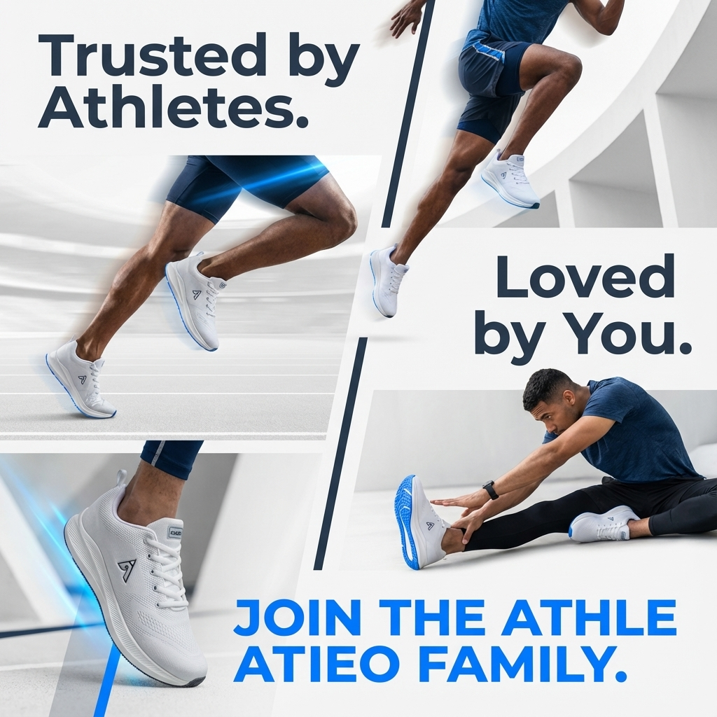Atieo athletic running shoes trusted by athletes for training and recovery