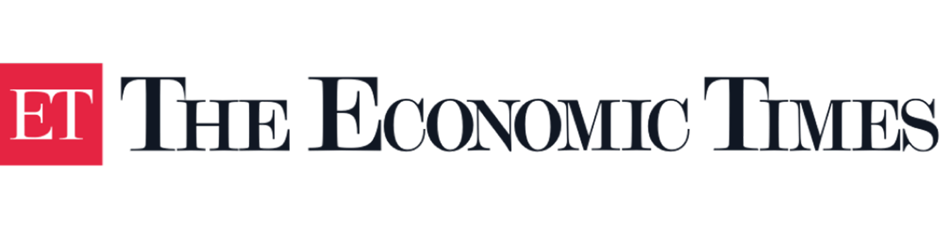 The Economic Times logo featuring a red ET square icon and dark blue serif typography representing India's leading business and financial news publication.