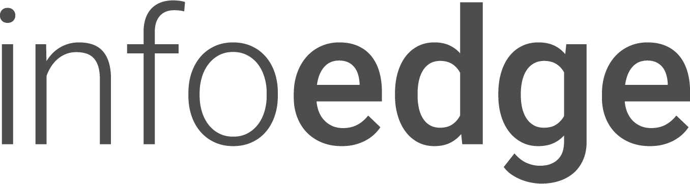 Infoedge logo featuring dark gray stylized text representing the Indian online classified platform and job portal company