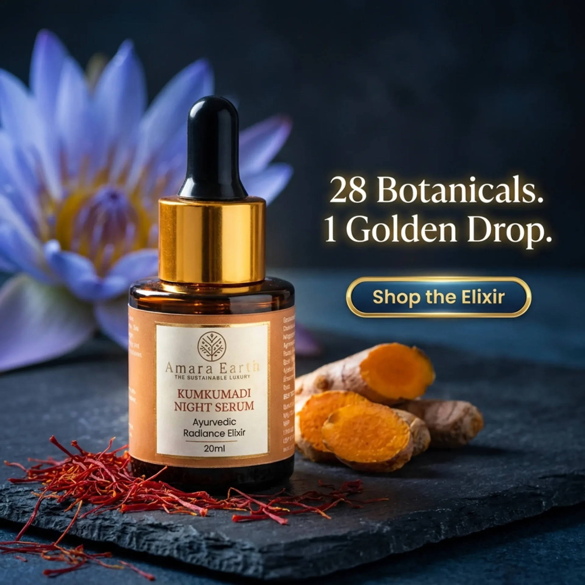 Kumkumadi Night Serum — Golden Drop creative